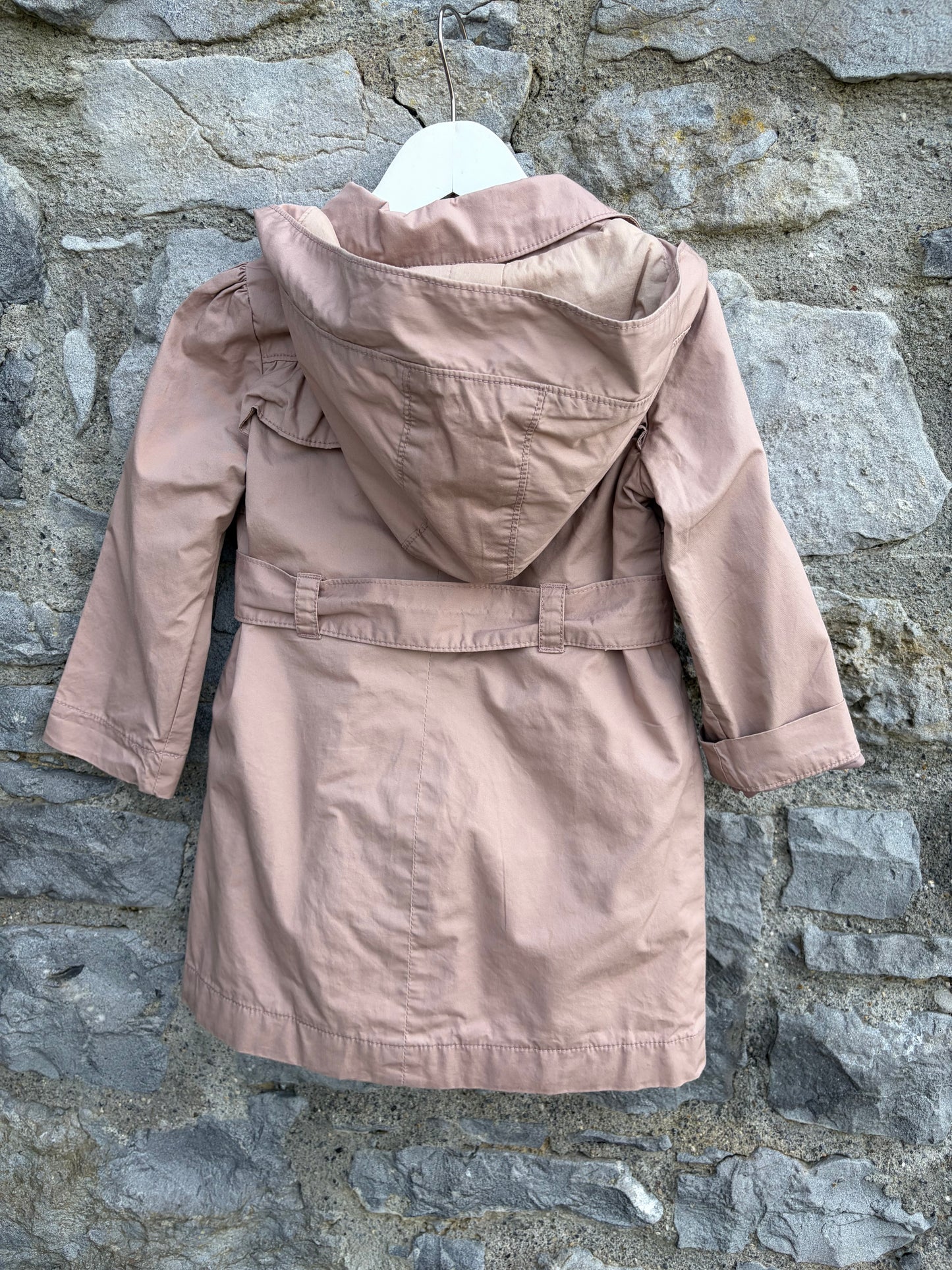 Dusty pink trench coat 4y (104cm)