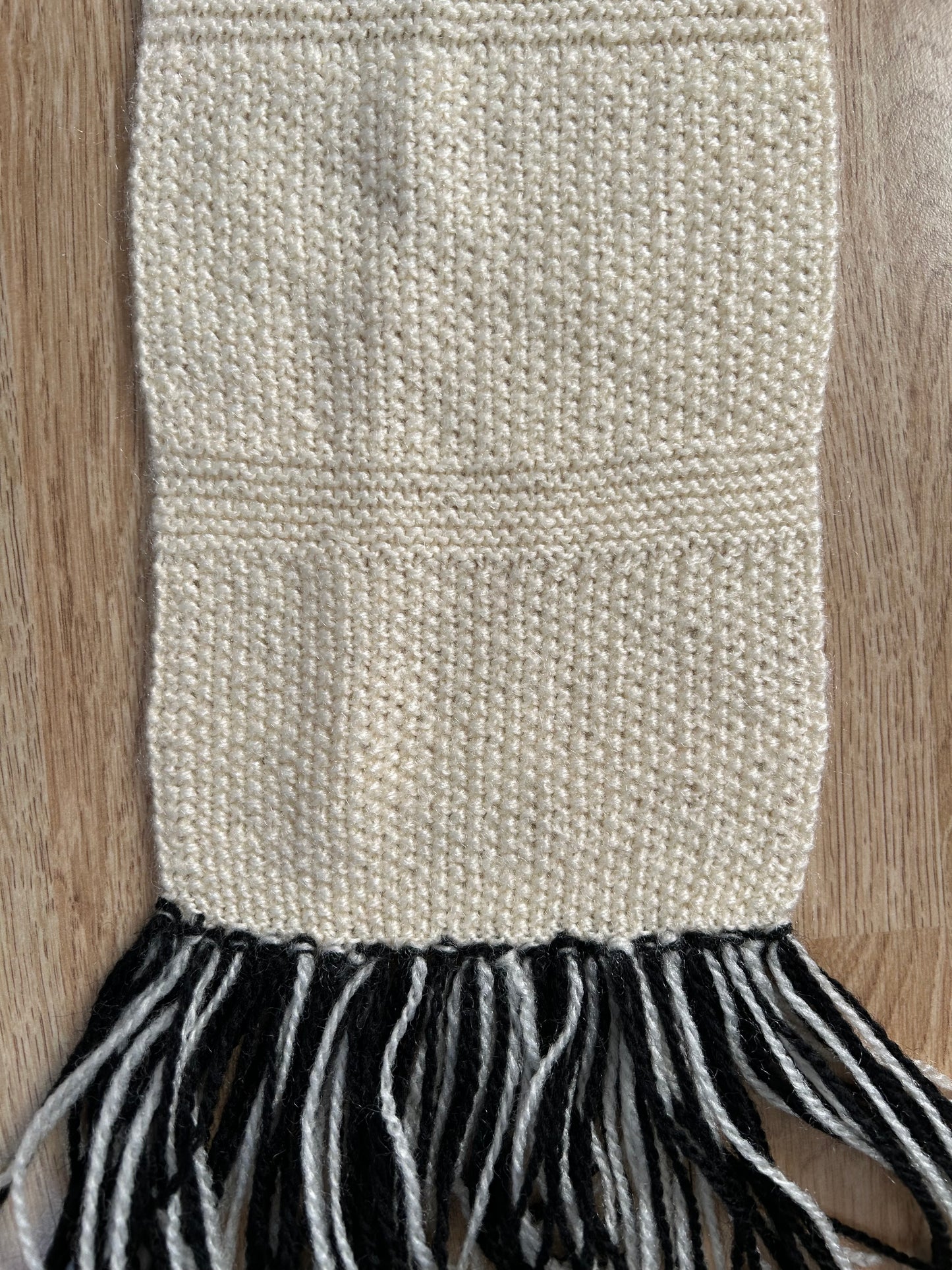 Cream knitted scarf