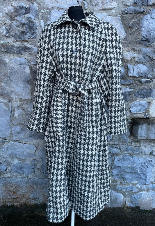 90s houndstooth coat with scarf uk 14-16