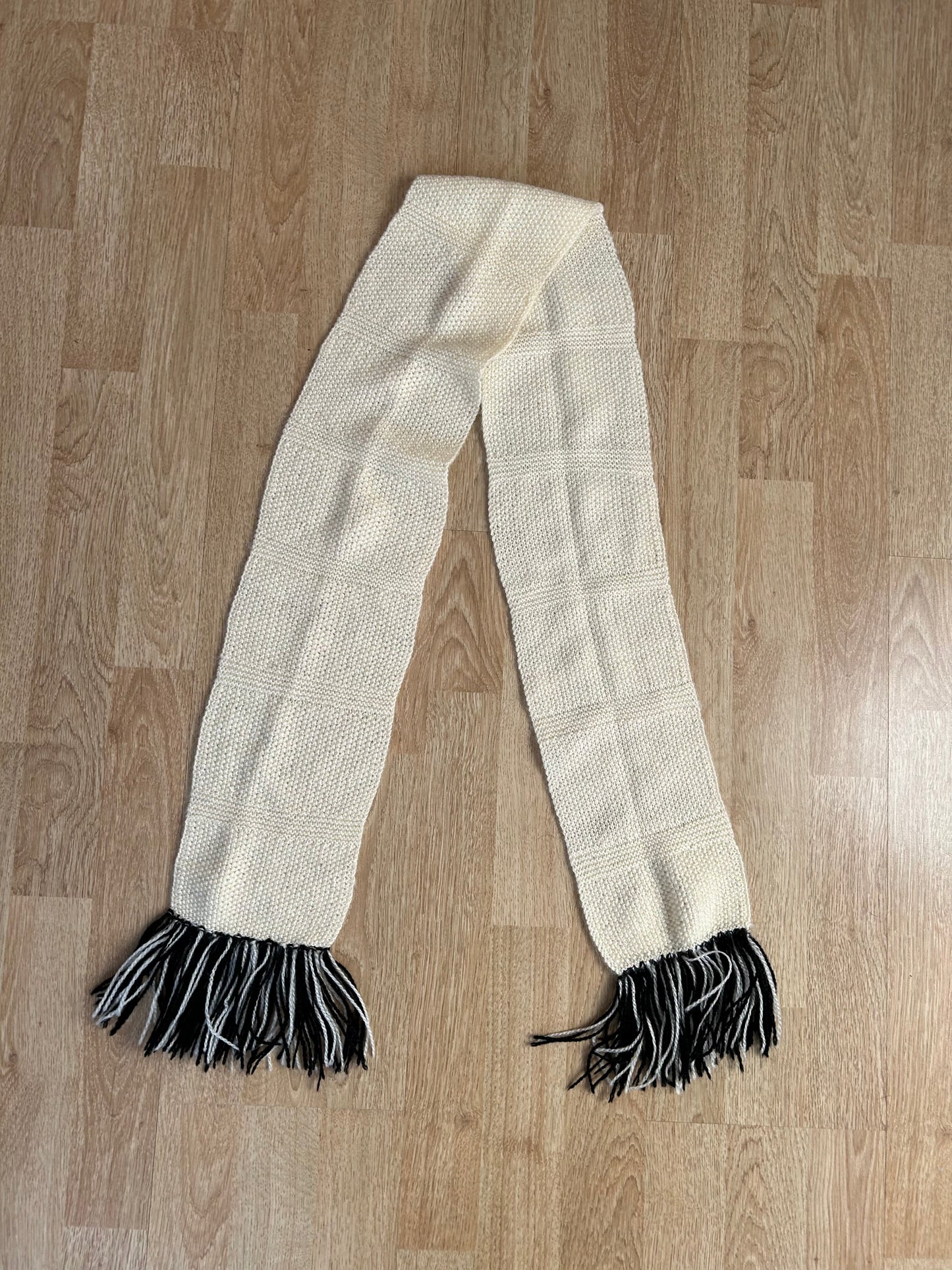 Cream knitted scarf