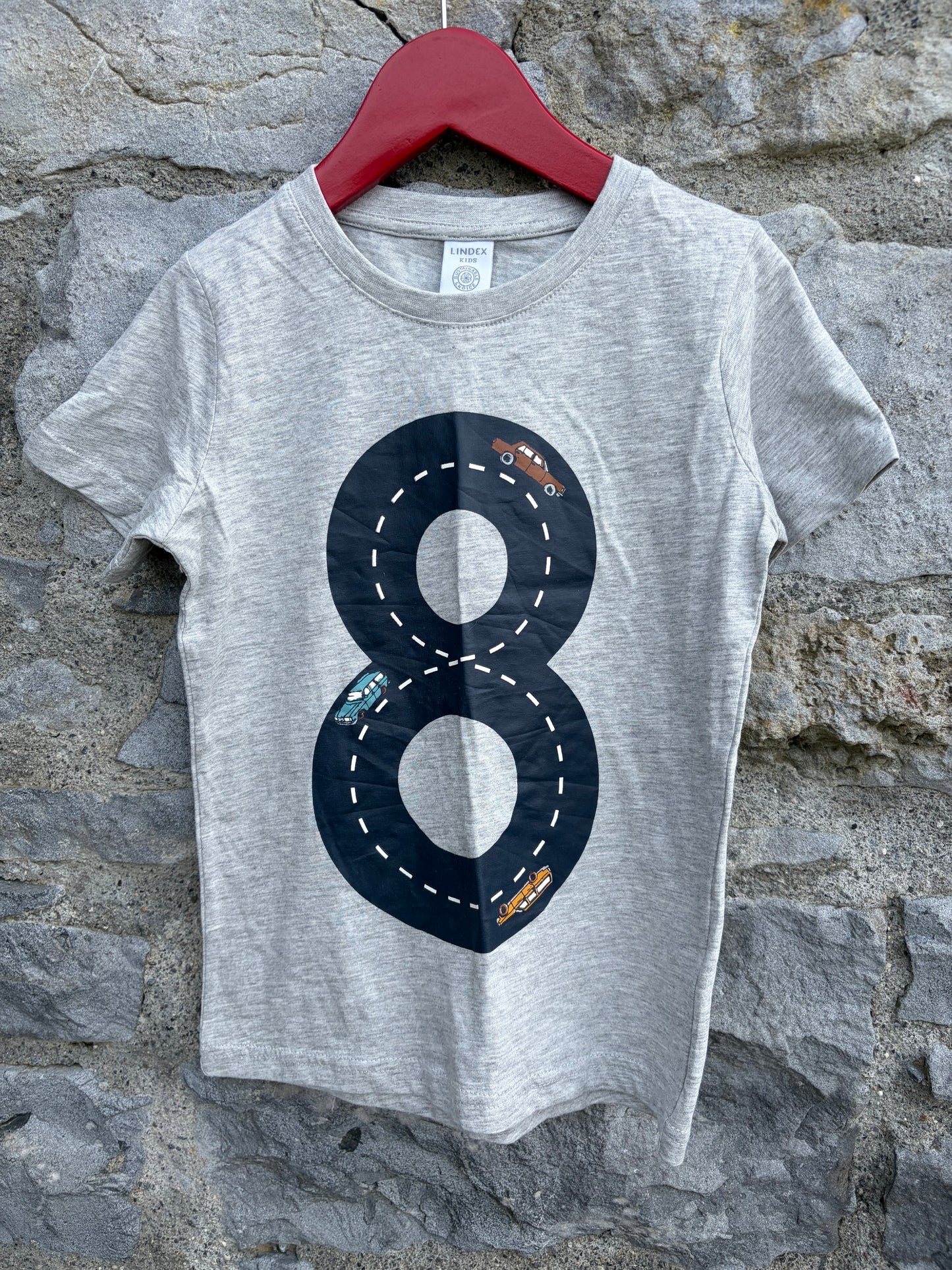 Cars on 8 grey T-shirt 5-6y (110-116cm)