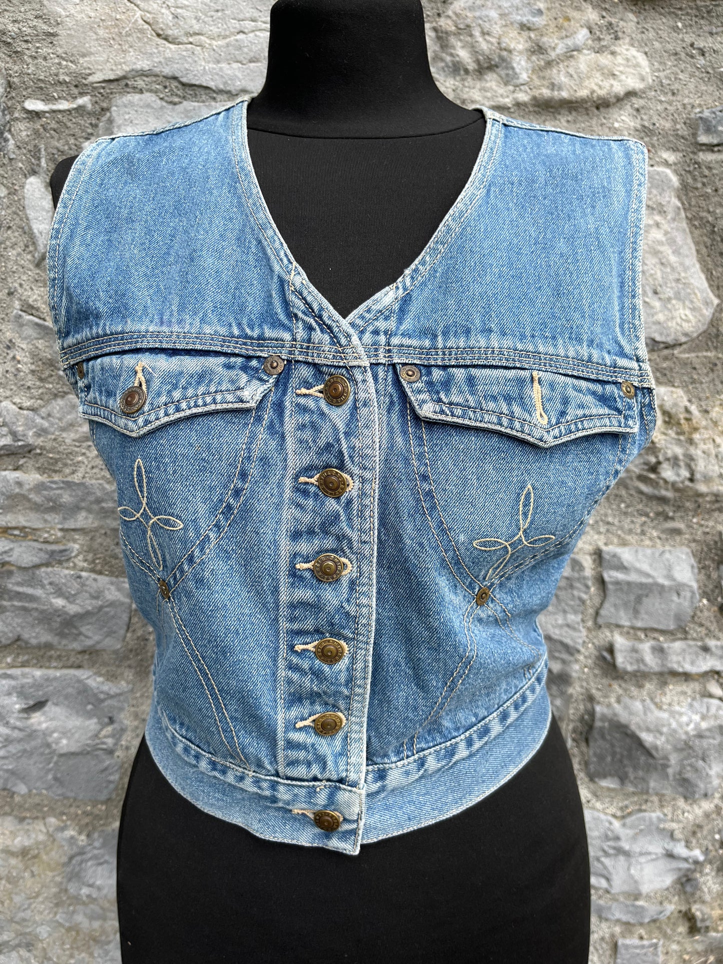 80s denim waistcoat uk 6-8