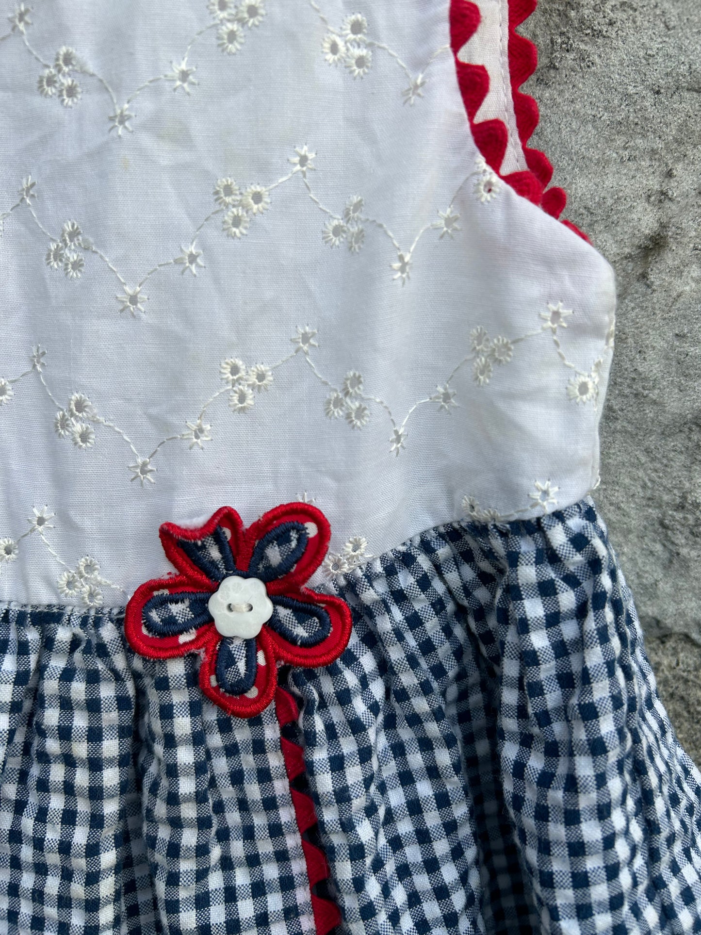 White&check dress&bloomers 2y (92cm)