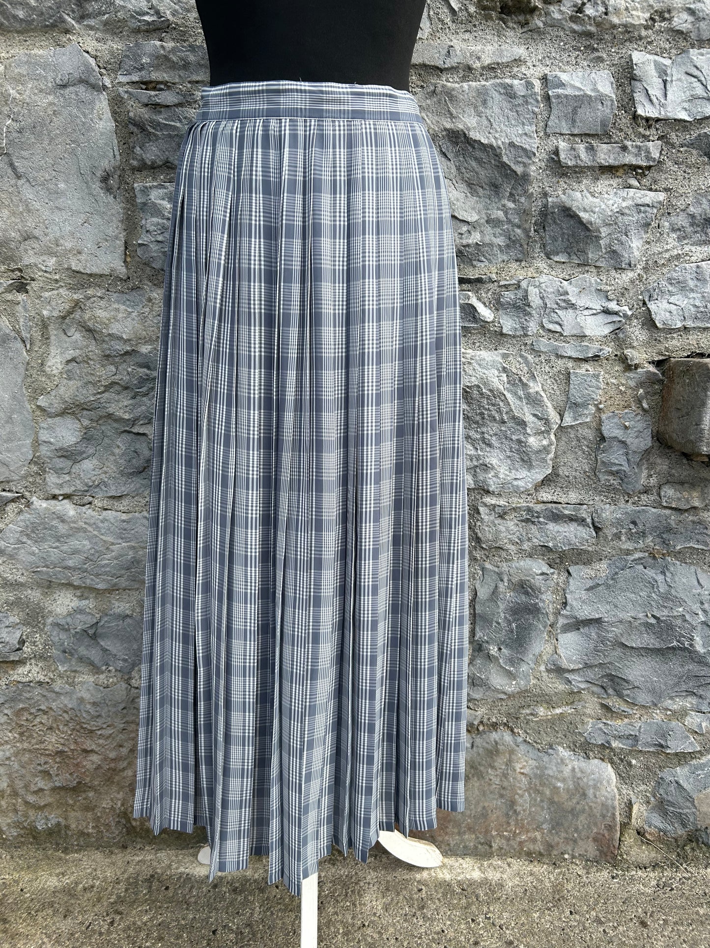 90s grey check skirt uk 8