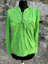 Load image into Gallery viewer, Green floral hooded top uk 10-12
