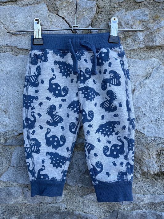 Dinosaurs grey sweat pants  3-6m (62-68cm)