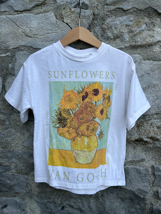 Sunflowers white T-shirt  3-4y (98-104cm)