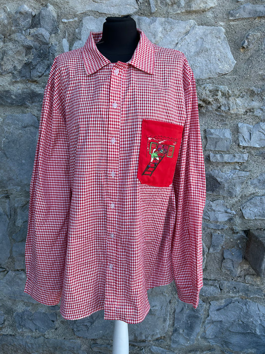 90s red check shirt Large