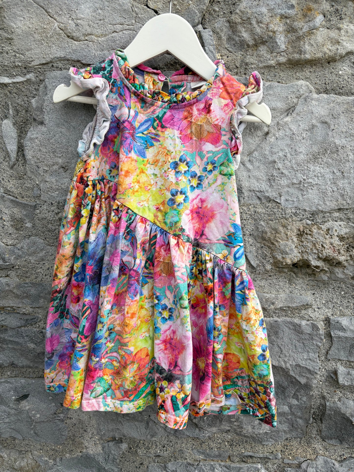 Colourful summer flowers dress  2-3y (92-98cm)