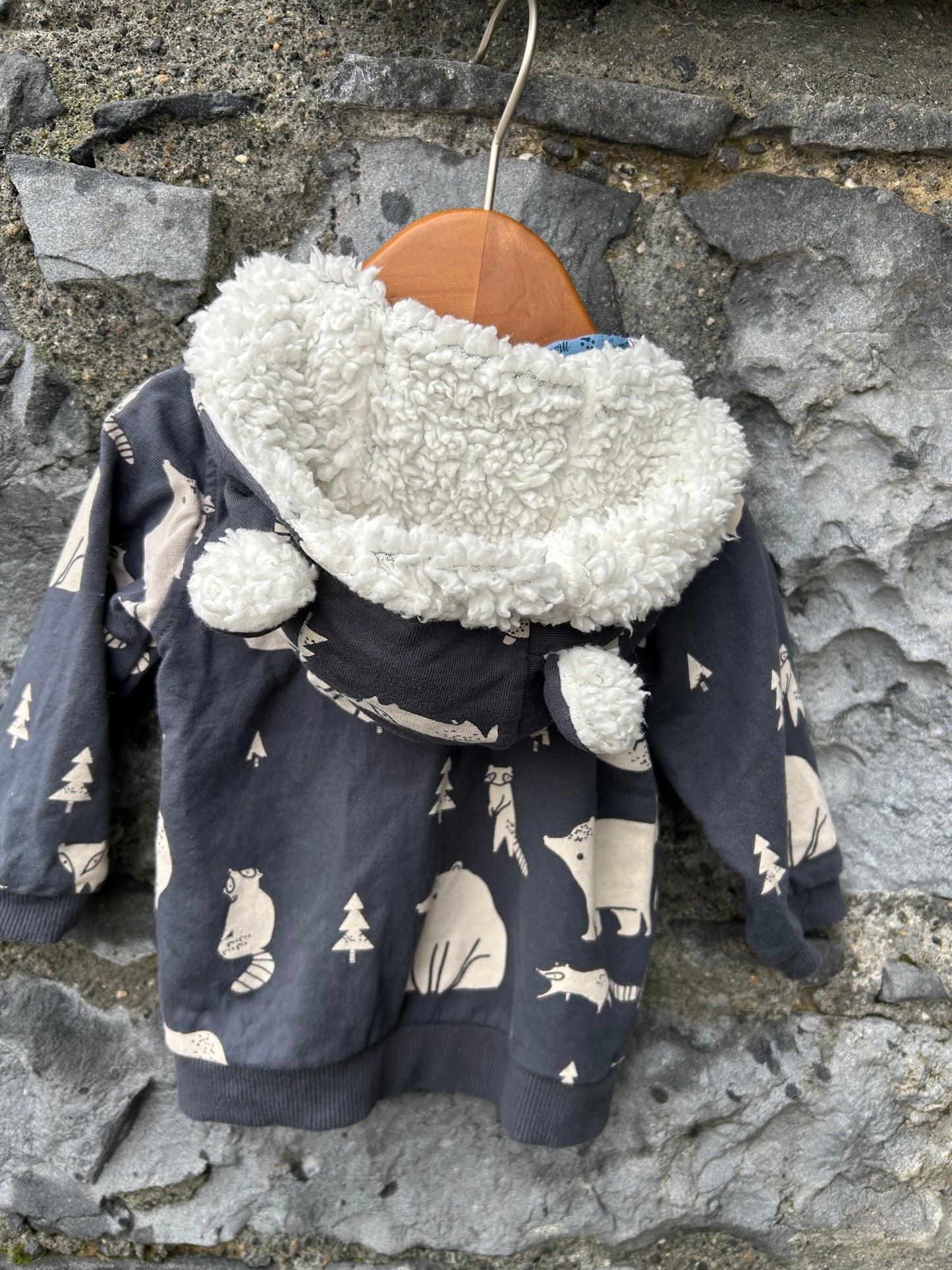 Winter woodlands charcoal hoodie  6-9m (68-74cm)