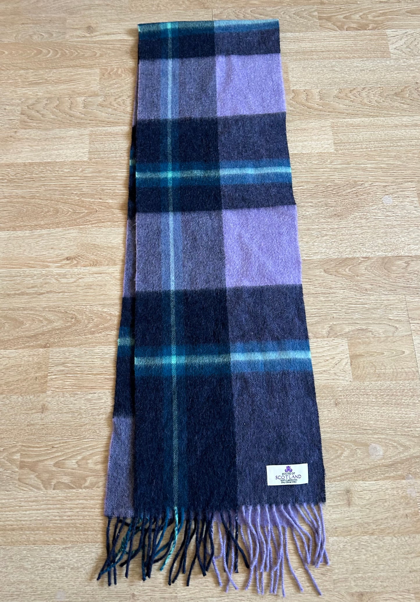 Purple check scarf