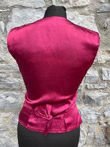 90s red patchwork waistcoat   12-14y (152-164c