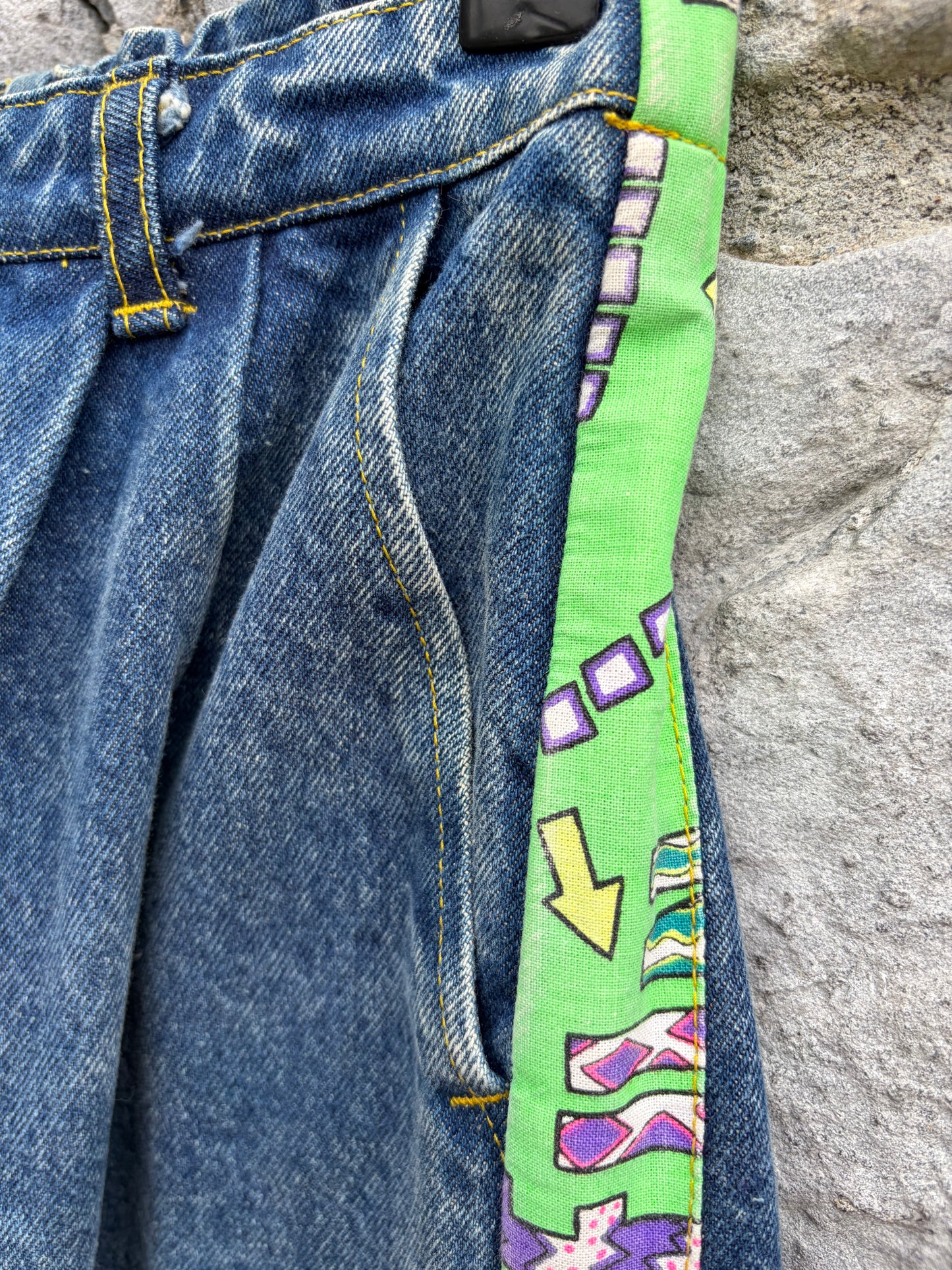 80s green side-seam tape jeans 12-13y (152-158cm)