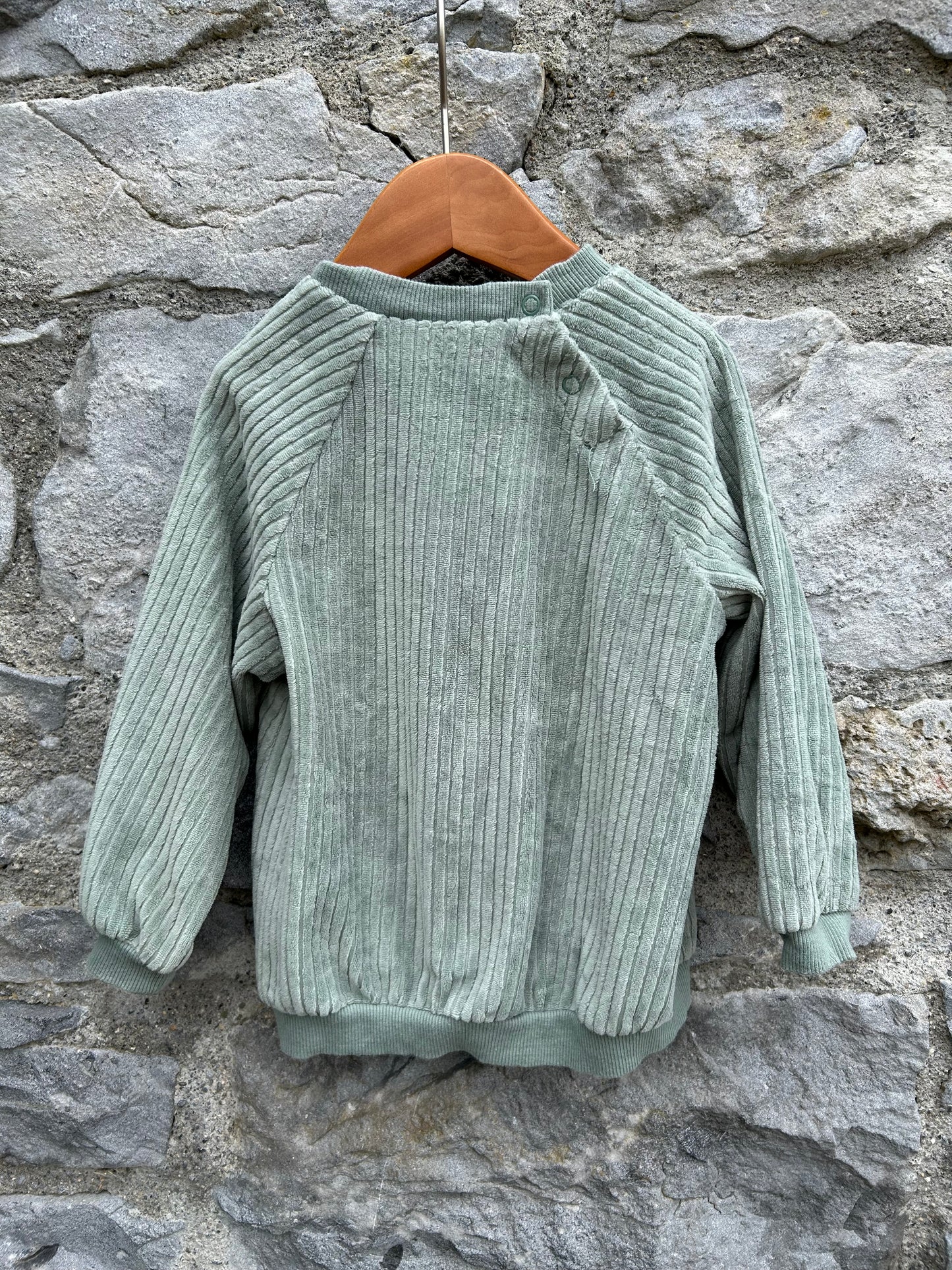 Khaki ribbed velour sweatshirt  12-18m (80-86cm)