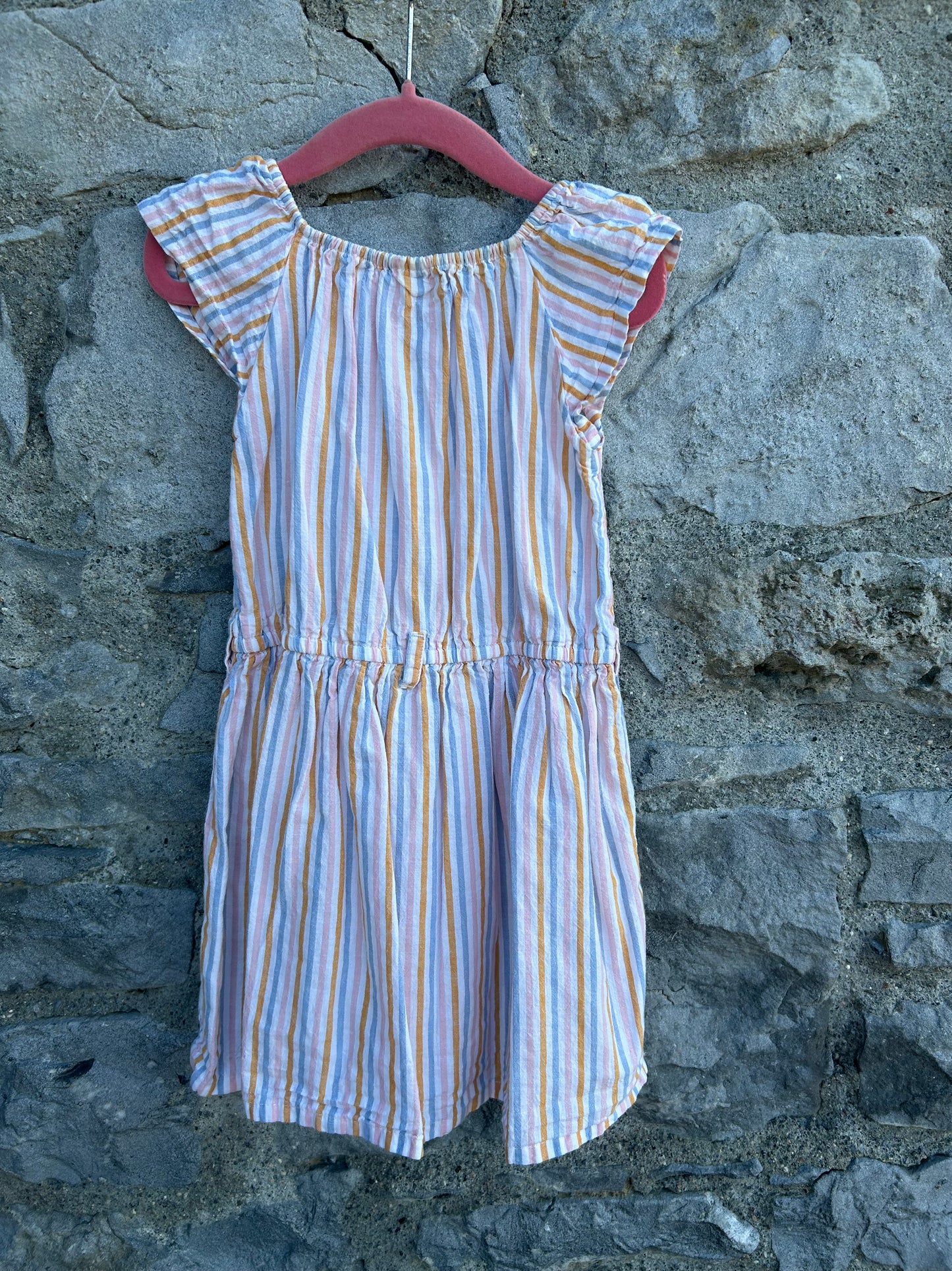 Pink&orange Stripy dress  2-3y (92-98cm)