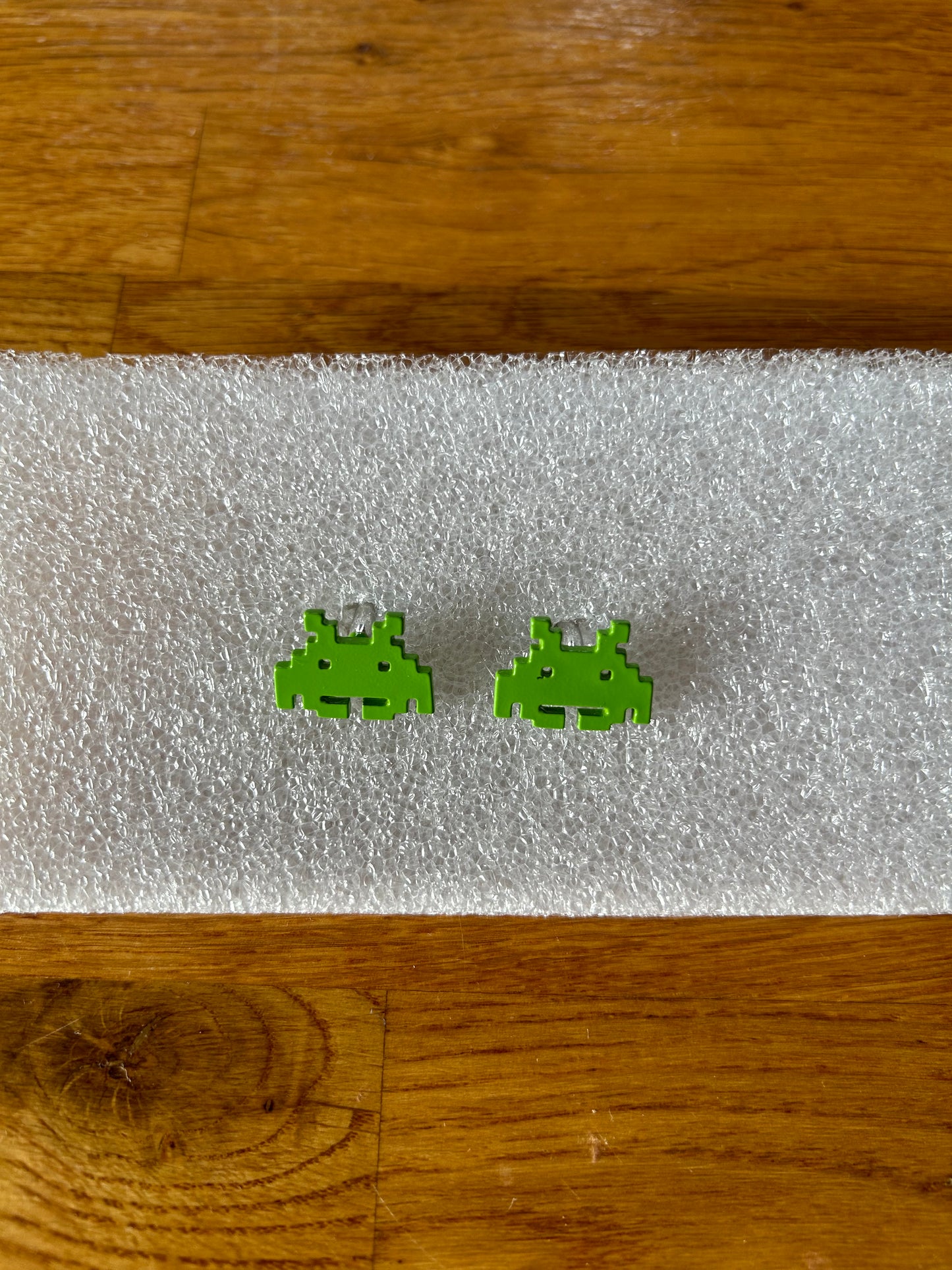 Green space invader cufflinks