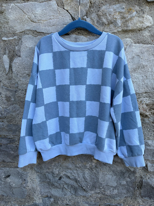 Blue squares sweatshirt 4-5y (104-110cm)