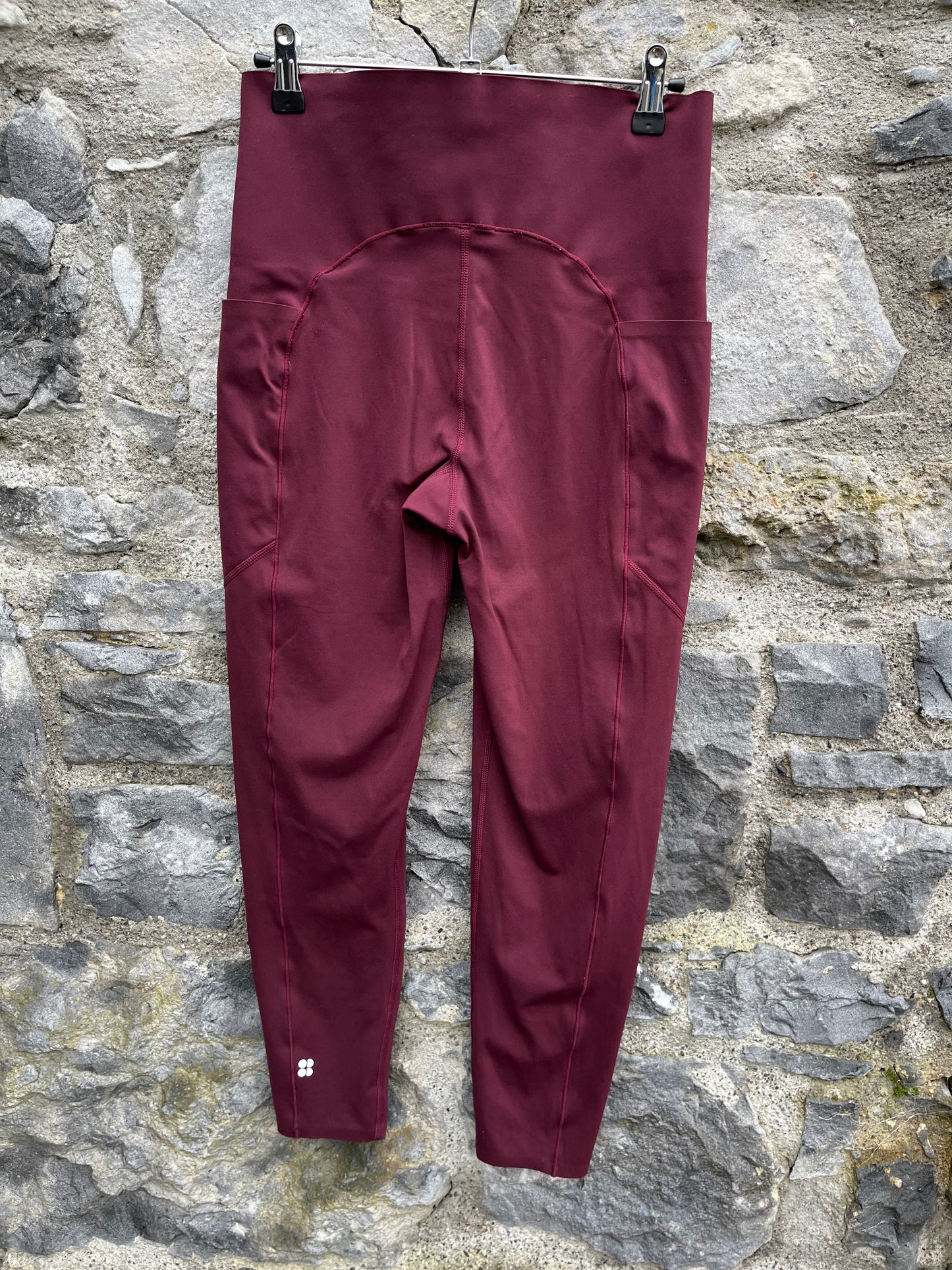 Sweaty Betty 7/8 maroon leggings uk 10-12