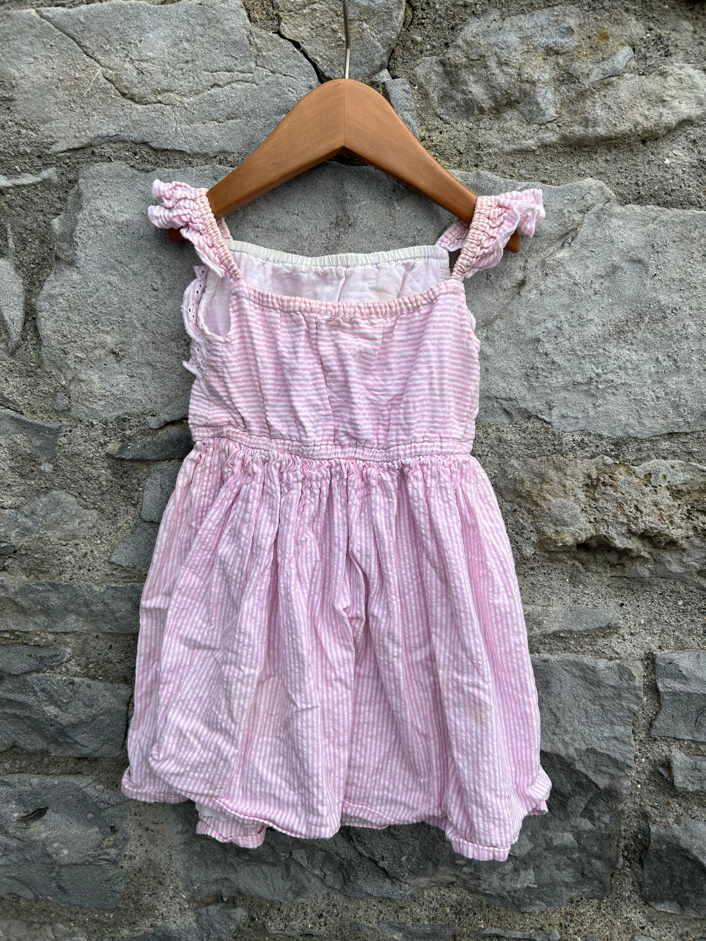 Pink stripy bicycle dress  18-24m (86-92cm)