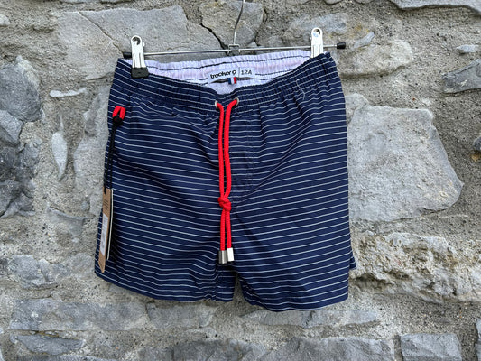 Navy stripy swim trunks  11-12y (146-152cm)