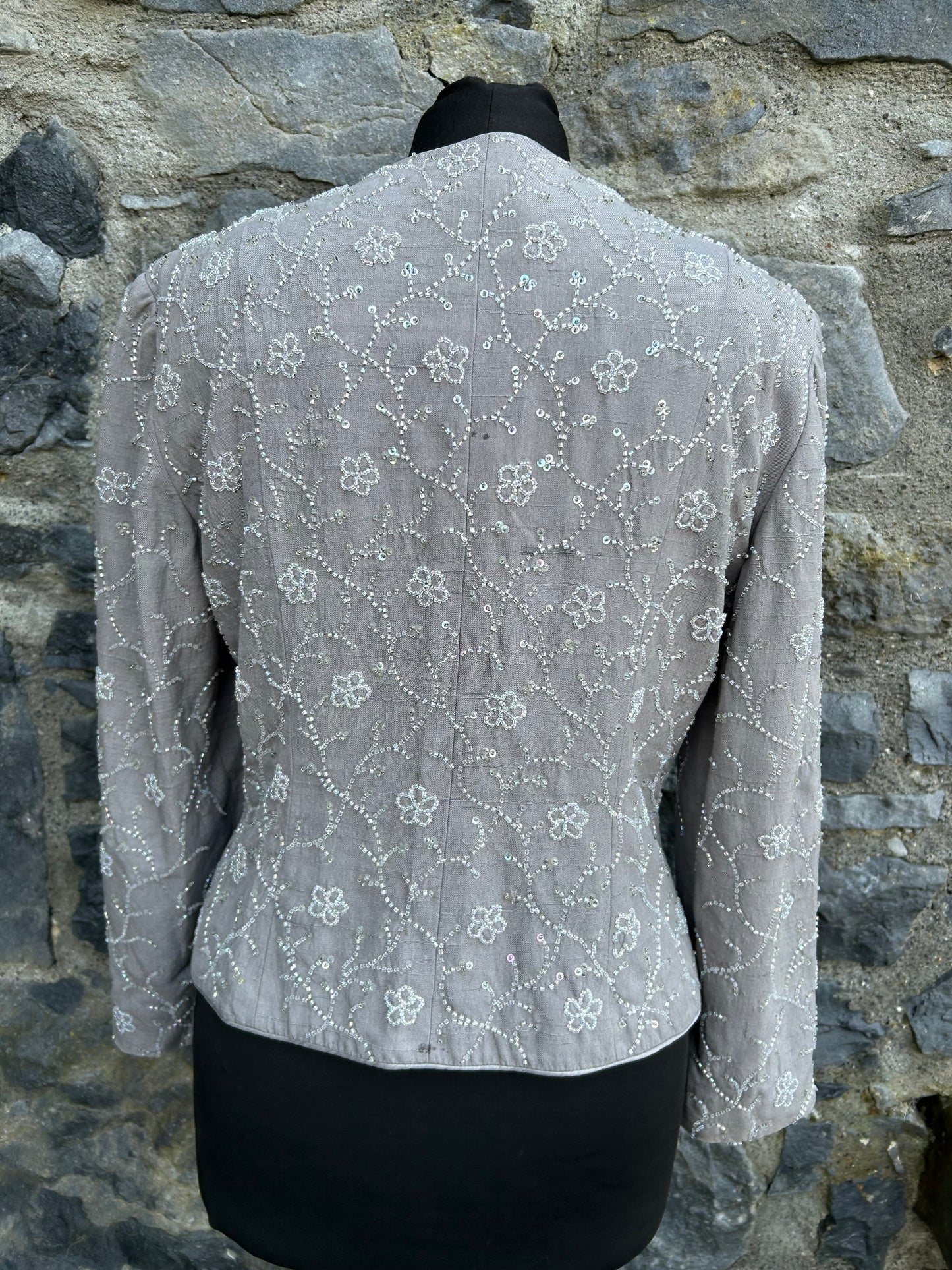 90s sequin grey jacket uk 8-10