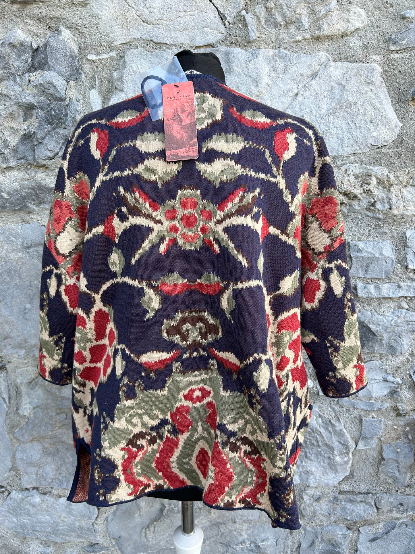 Peruvian floral open cardigan uk 10-12