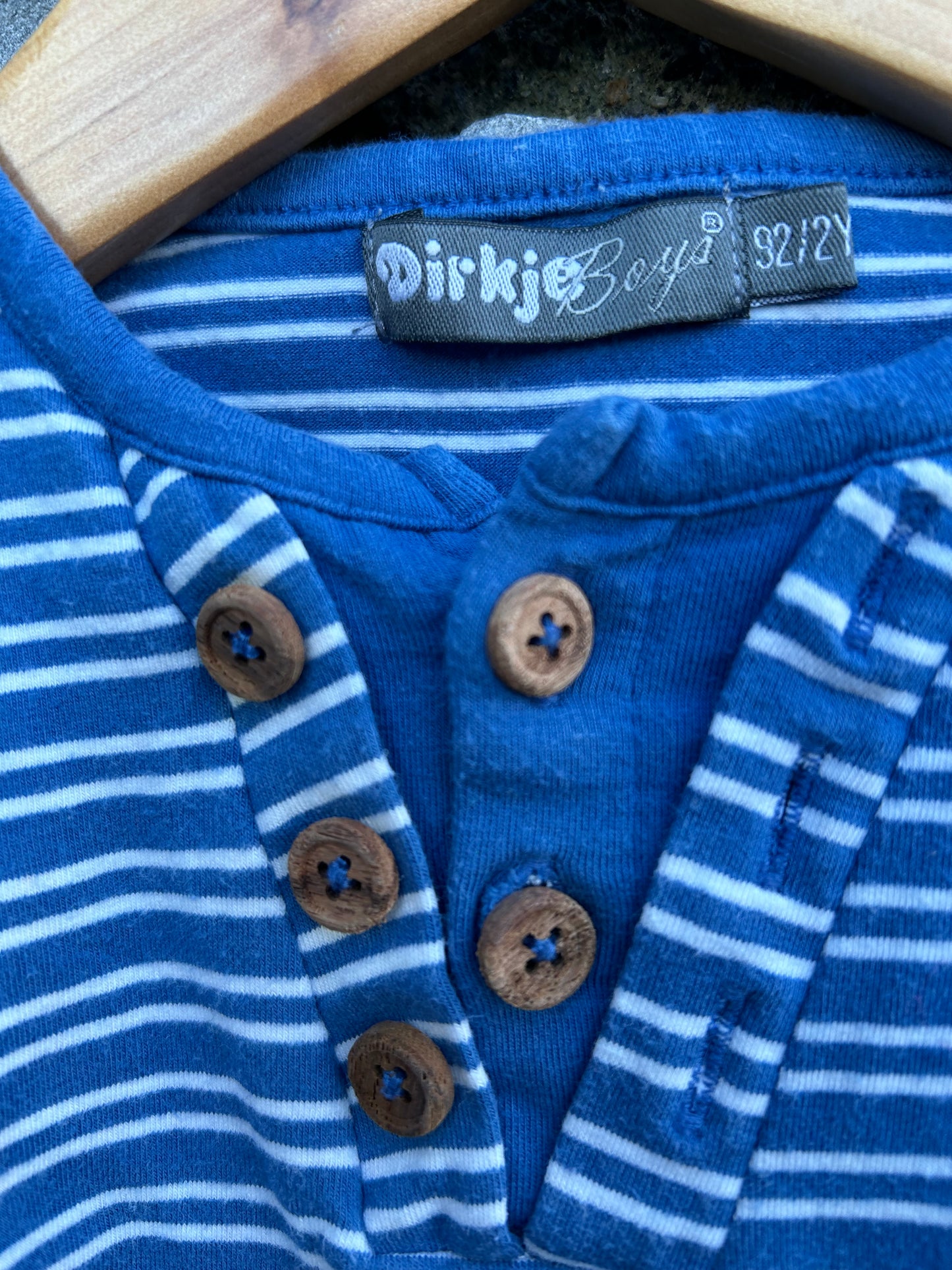 Blue stripy top  12-18m (80-86cm)