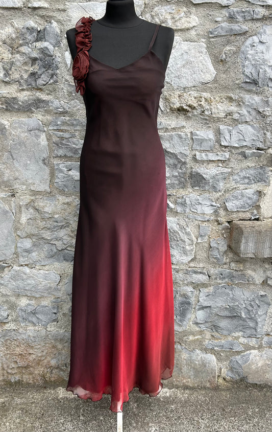 Y2K maroon ombré maxi dress uk 6-8