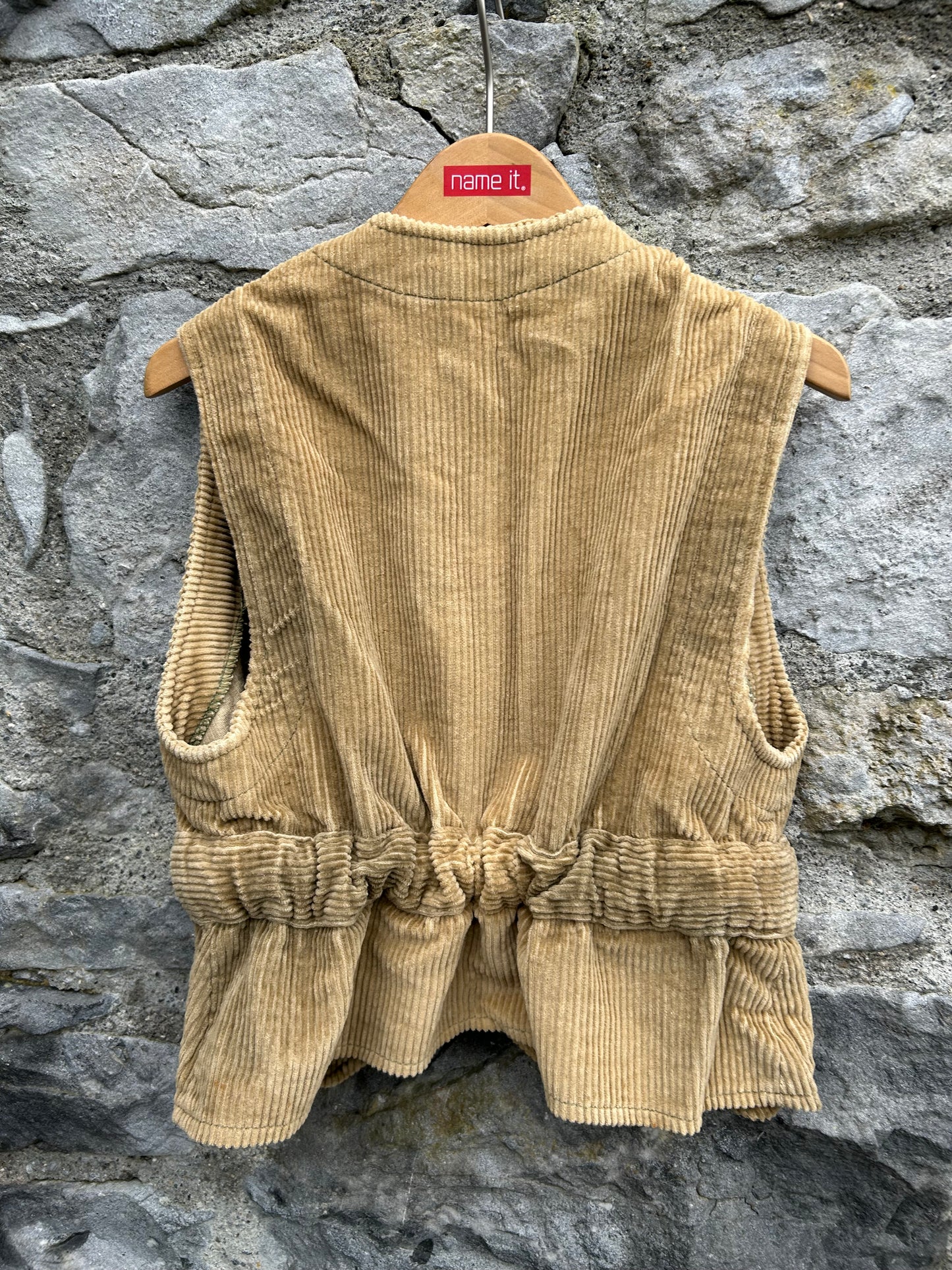 90s beige cord waistcoat 11-12y (146-152cm)