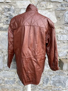 80s brown leather jacket uk 14