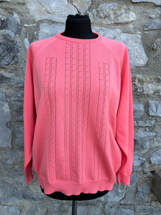 90s pink pointelle top uk 14-16