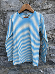 Blue stripy ribbed top  8-9y (128-134cm)