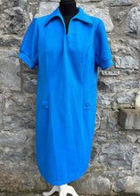 Load image into Gallery viewer, 70s blue dress uk 16
