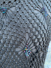 Load image into Gallery viewer, Y2K black crochet top uk 10-12
