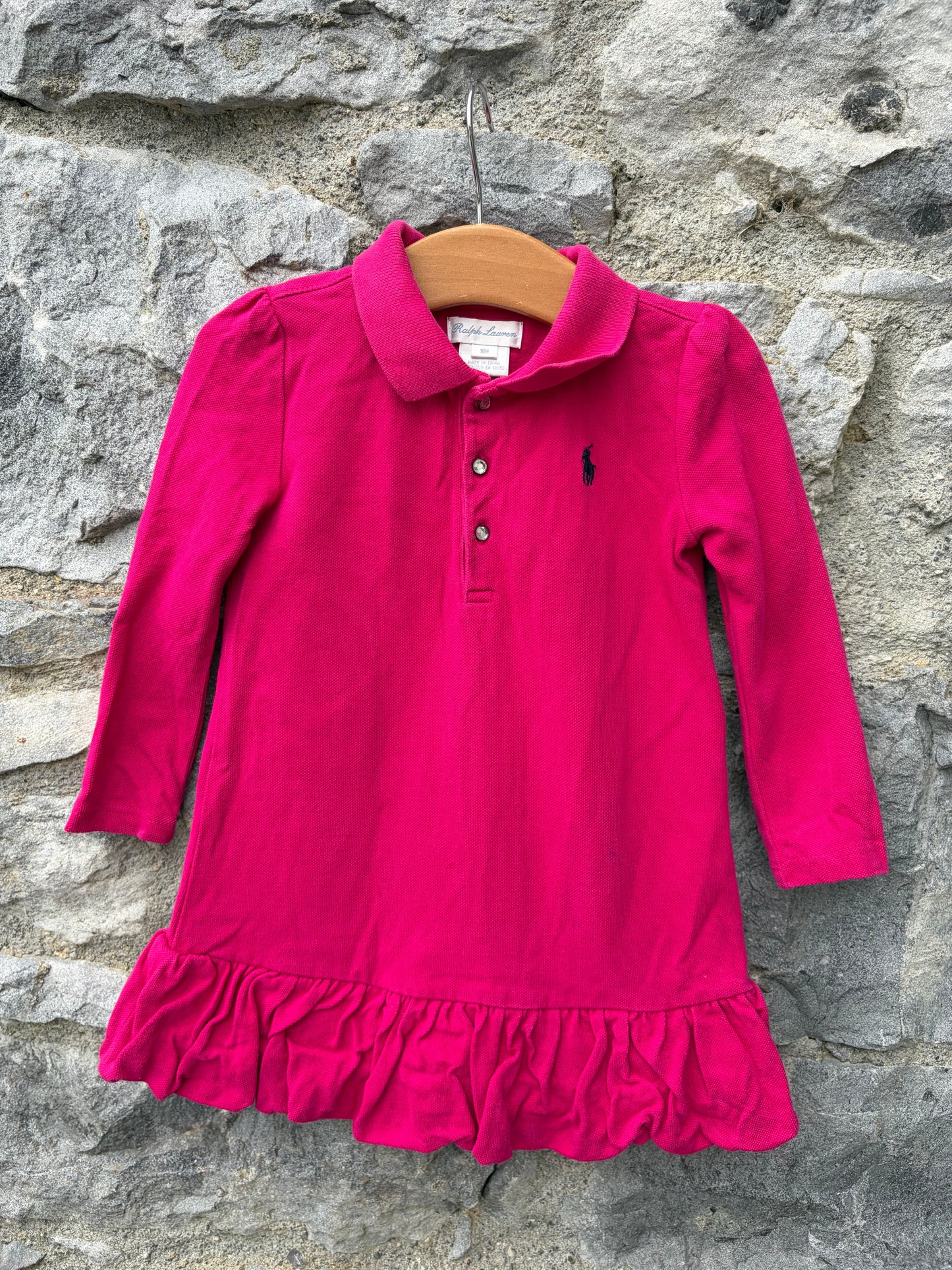 RL magenta polo dress  12-18m (80-86cm)