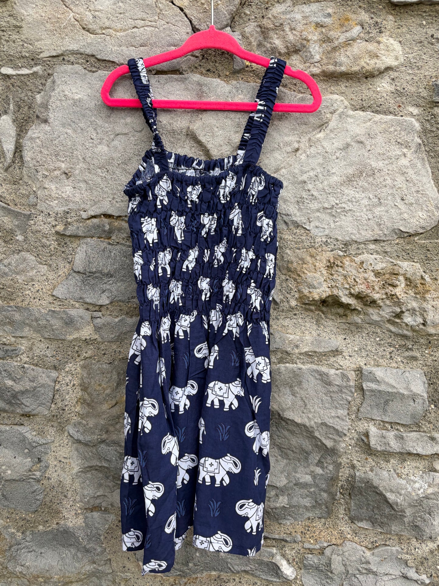 Elephants navy dress  4-5y (104-110cm)