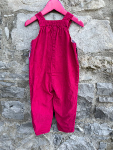 Pink cord dungarees  12-18m (80-86cm)