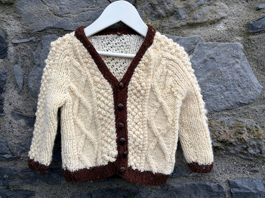 Cream Aran style cardigan  18-24m (86-92cm)