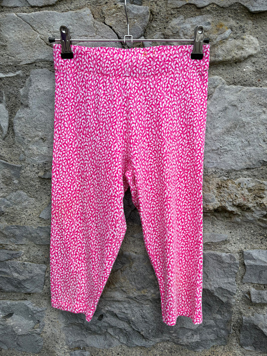 MB pink leaves short leggings  9-10y (134-140cm)