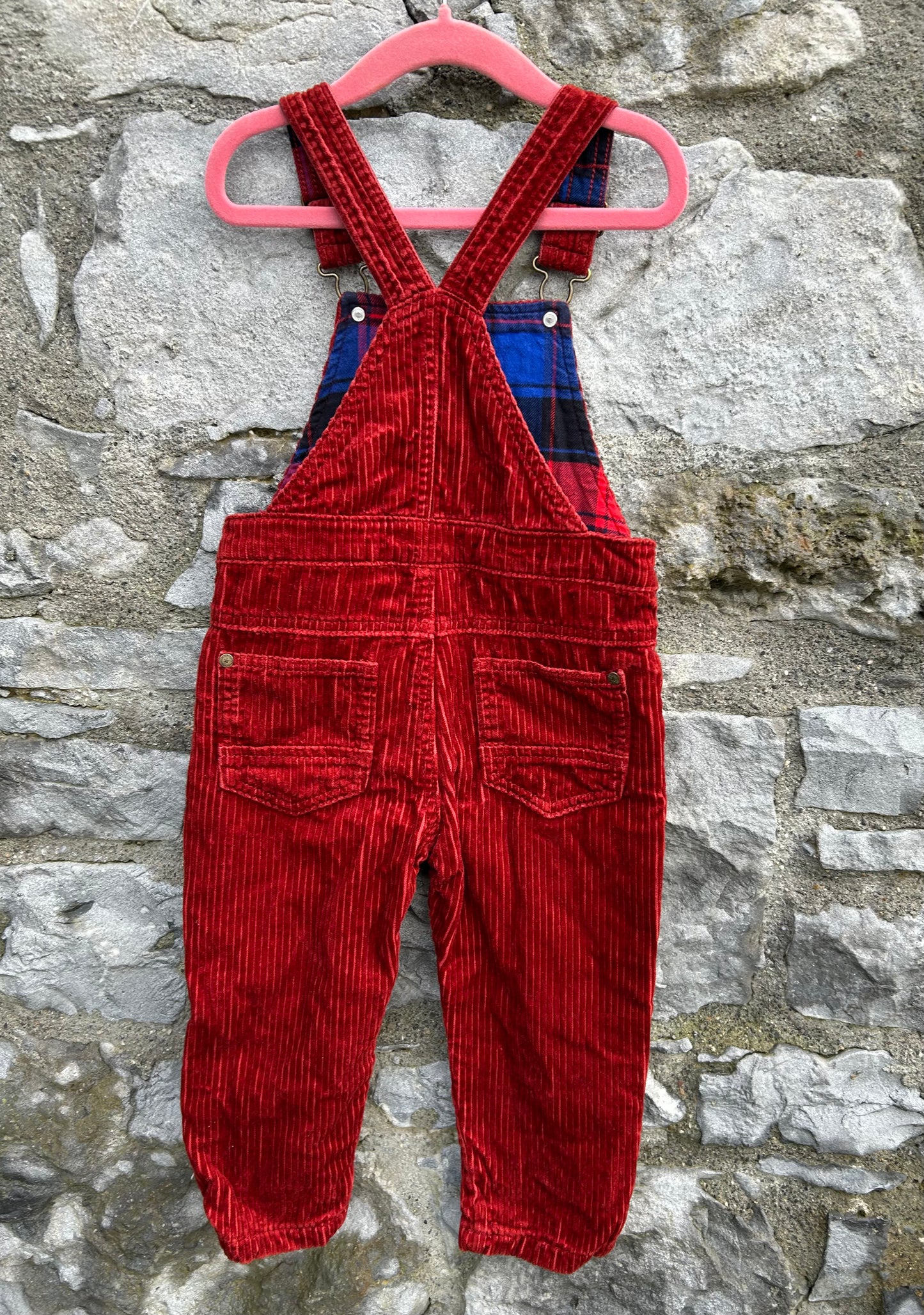 Dark red cord dungarees  2-3y (92-98cm)