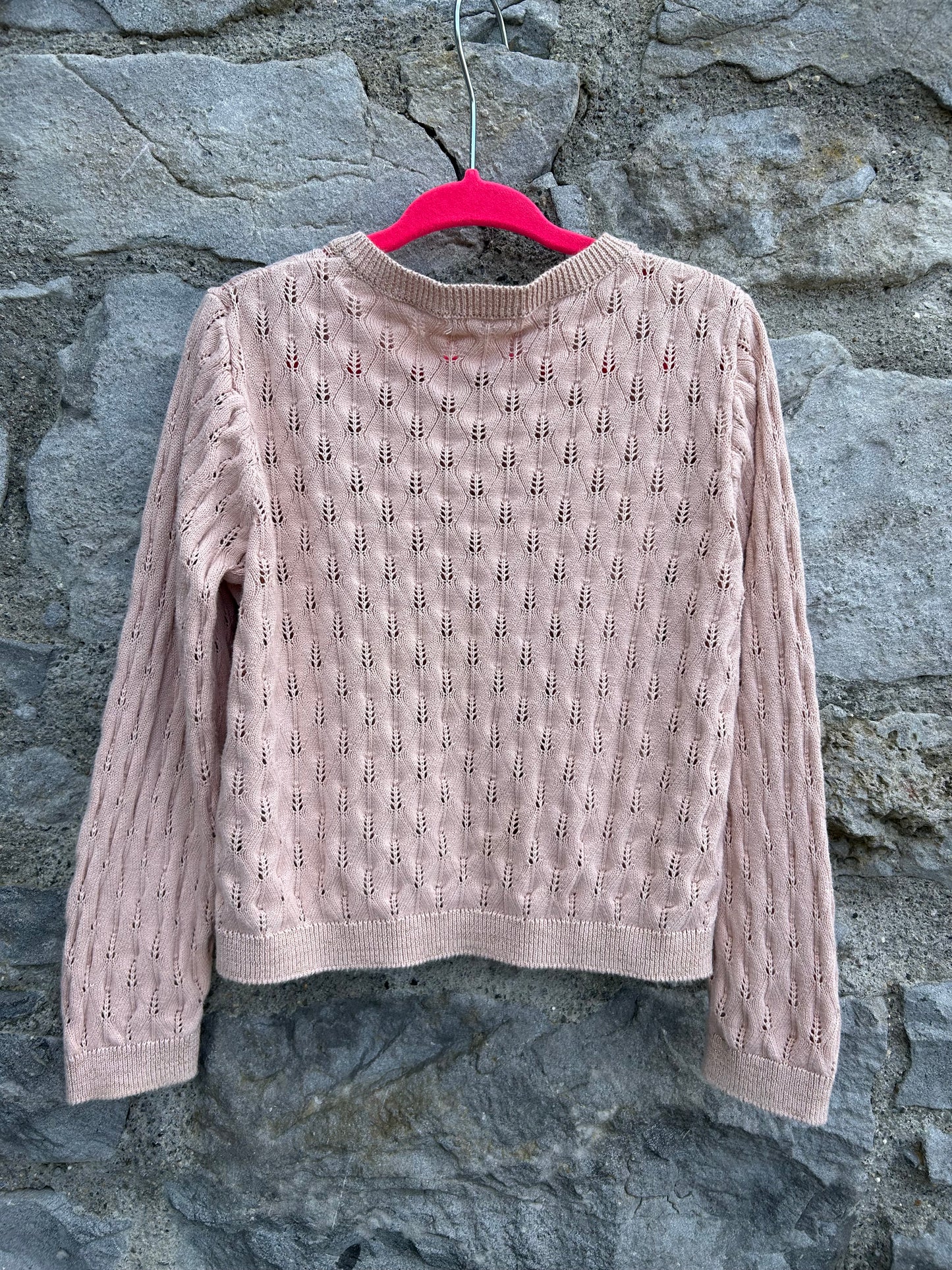 Dusty pink pointelle cardigan  3-4y (98-104cm)