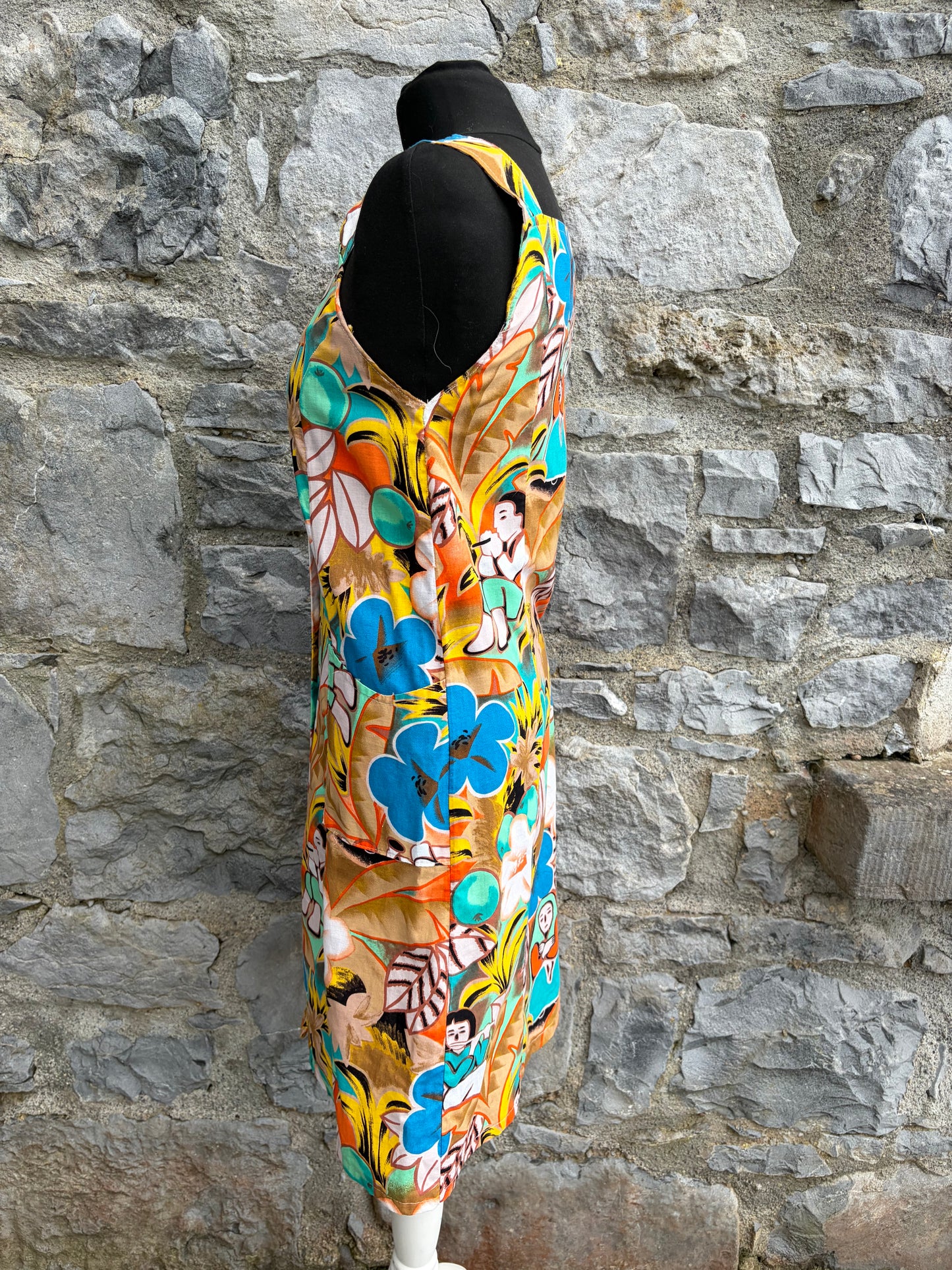 80s vibrant flowers dress uk 6