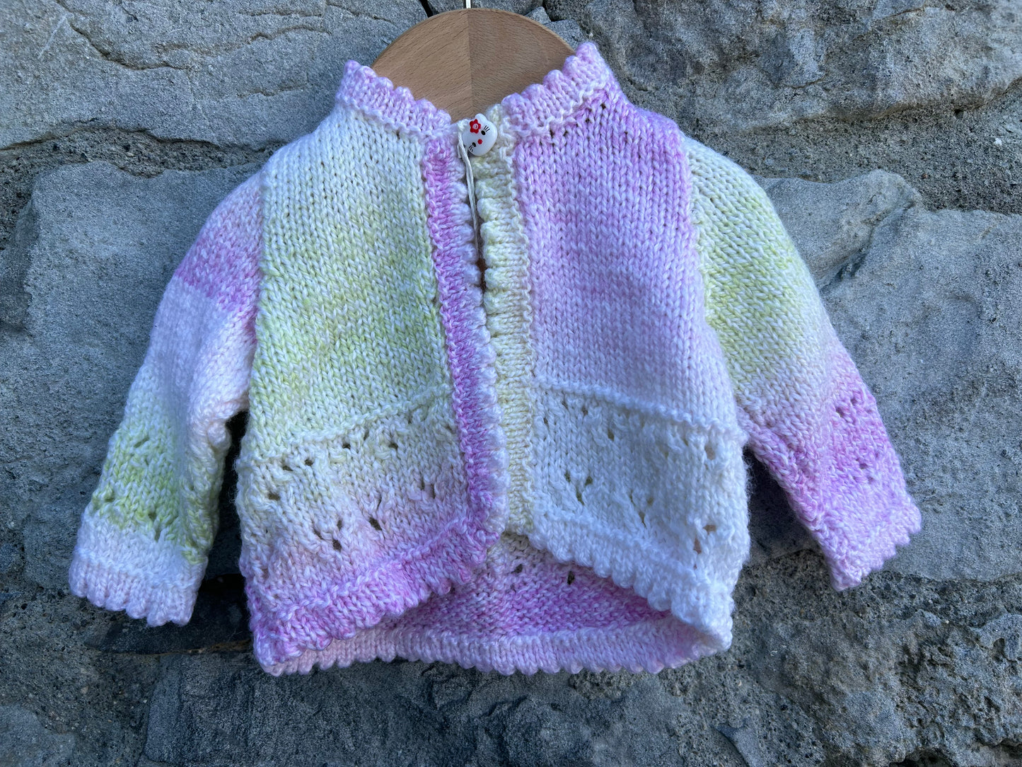 Pink&green ombré cardigan  0-3m (50-62cm)