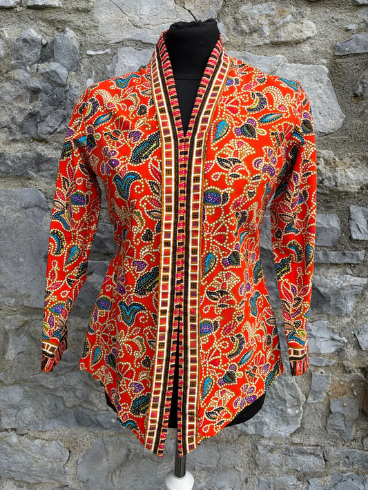90s Singapore Red Paisley jacket uk 6-8
