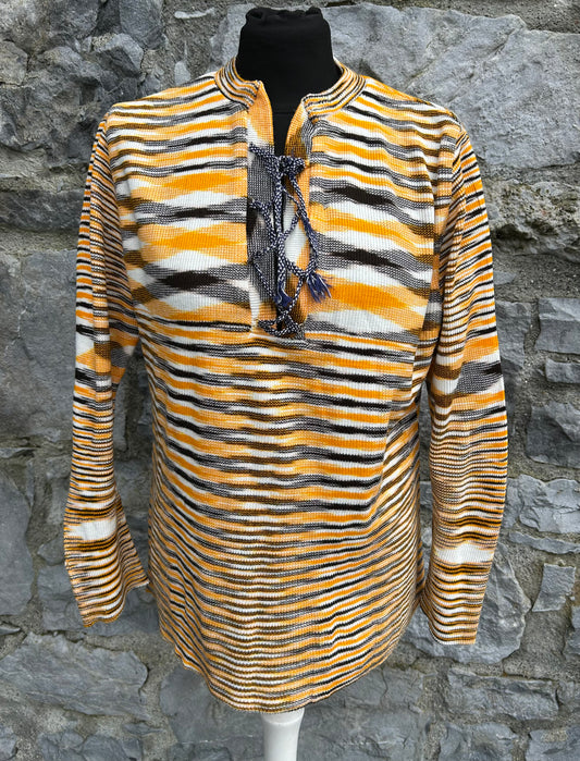 80s yellow stripy top uk 14