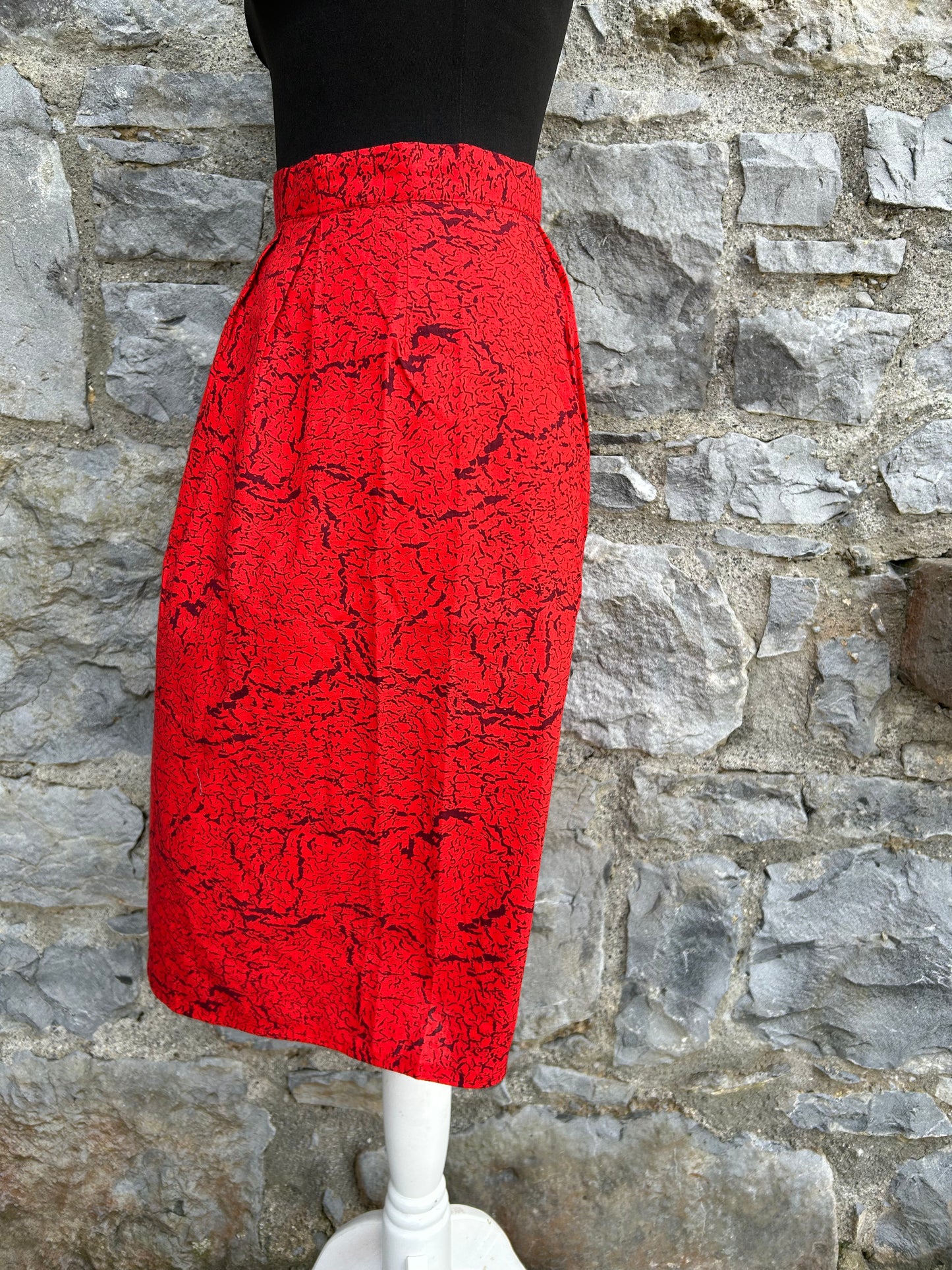 90s marble red skirt uk 8