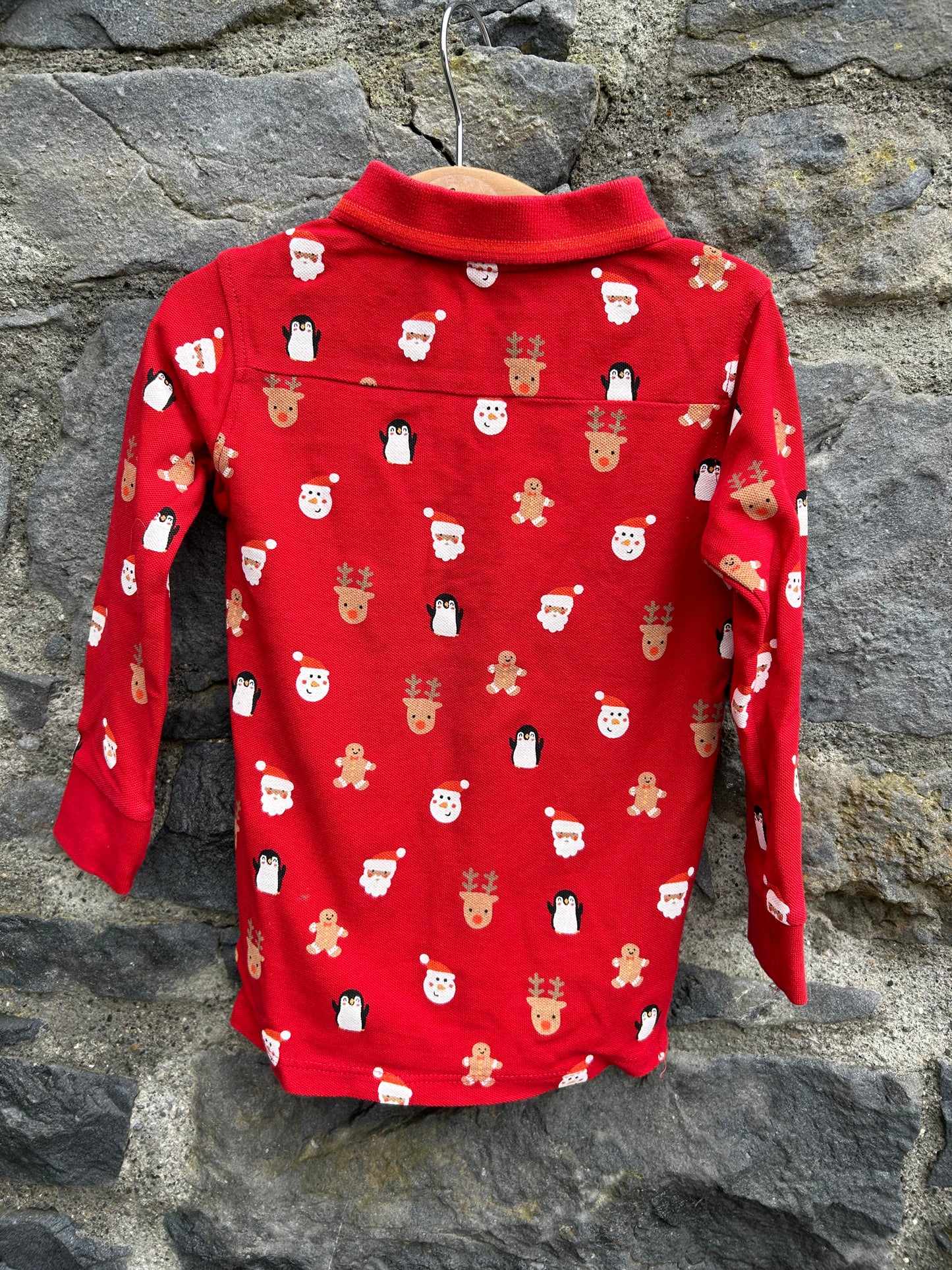 Christmas print polo top 2-3y (92-98cm)