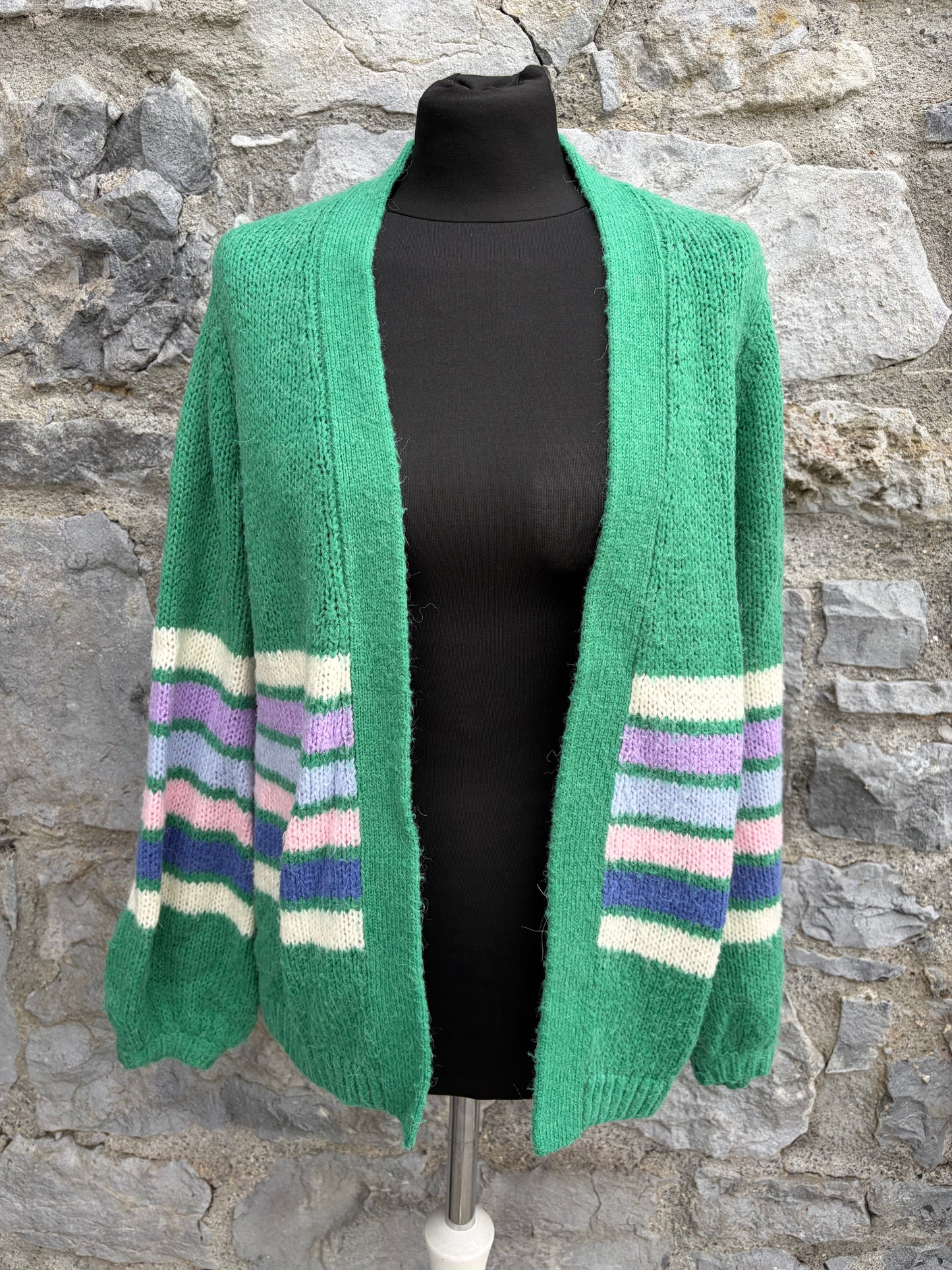 Green Colour Block/Stripes Yvette cardigan uk 10-12