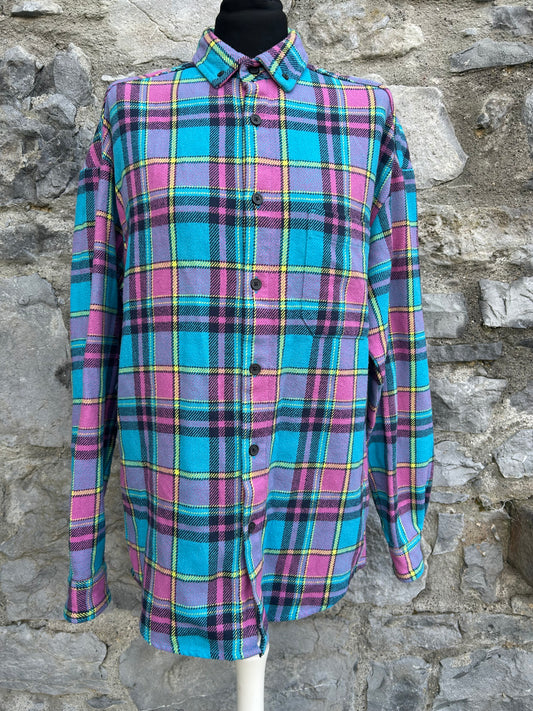 Pink&blue flannel shirt S/M