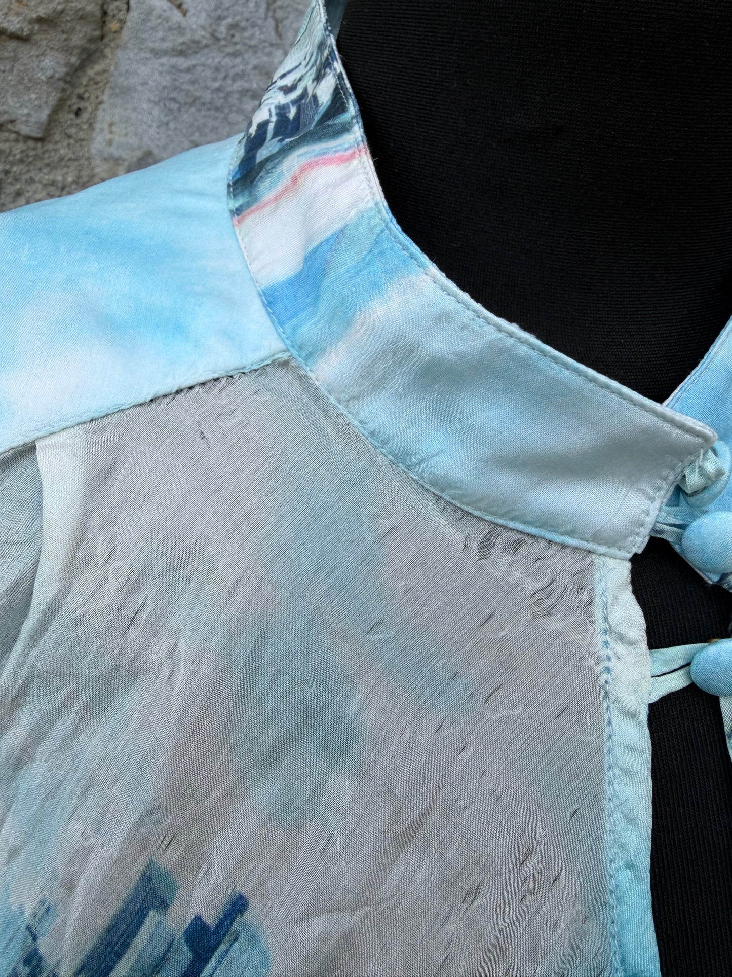 City blue silk tunic uk 12-14